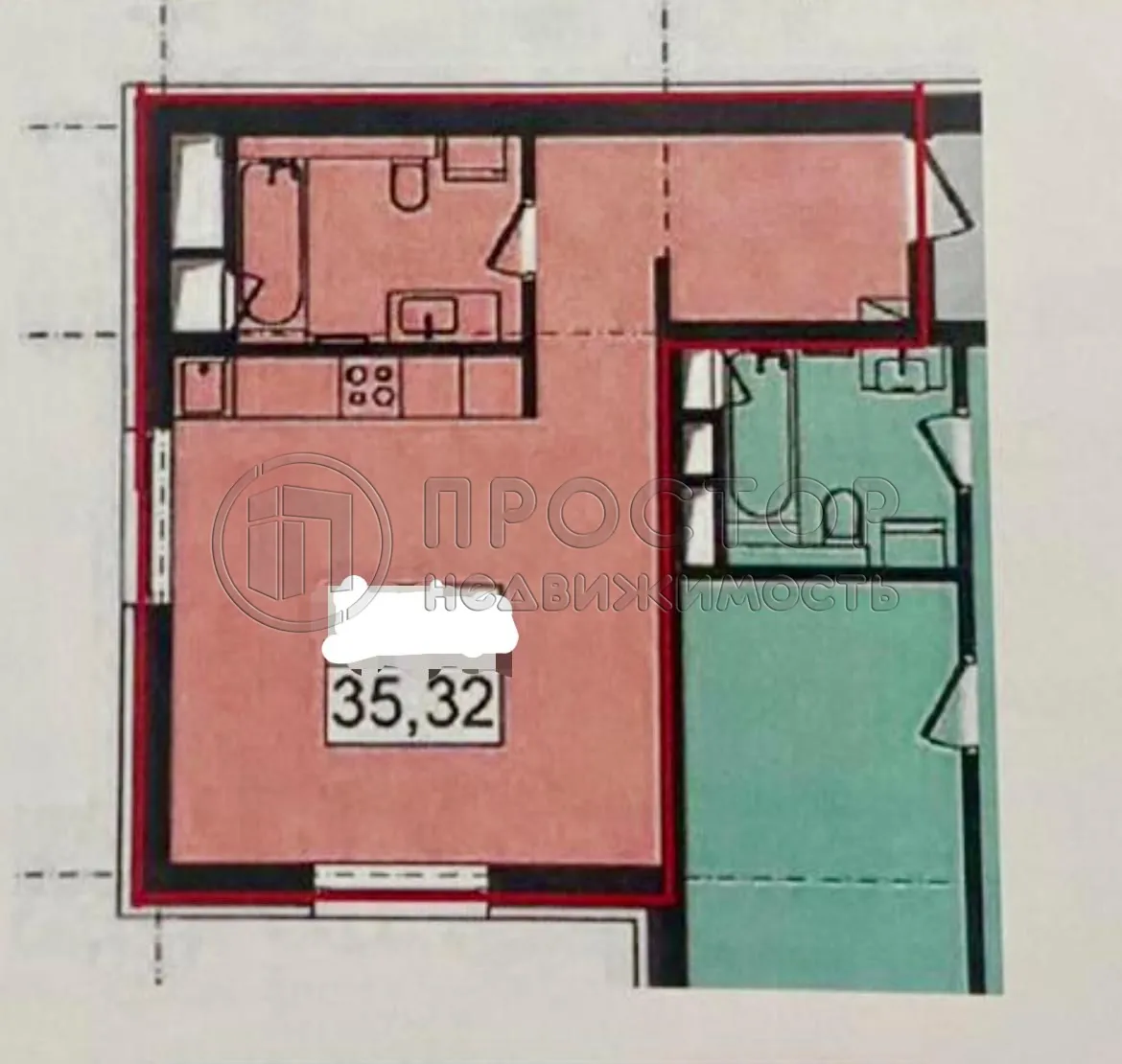 Студия, 35.32 м² - фото 28