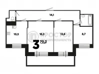 3-комнатная квартира, 70.2 м² - фото 23
