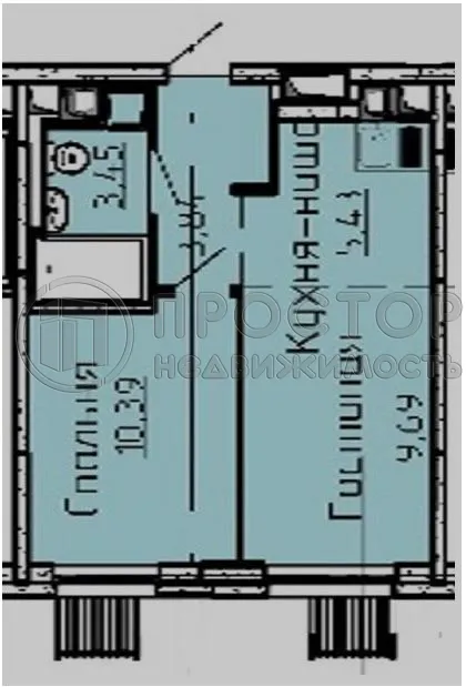 1-комнатная квартира, 31.8 м² - фото 19