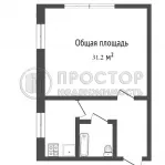 1-комнатная квартира, 31.2 м² - фото 17