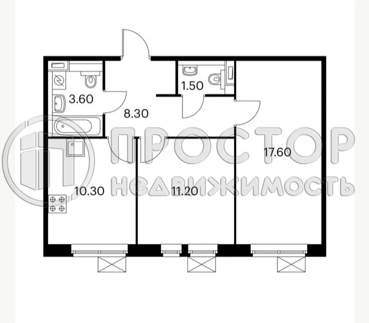 2-комнатная квартира, 53.3 м² - фото 8