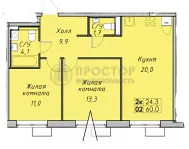 2-комнатная квартира, 59.6 м² - фото 67