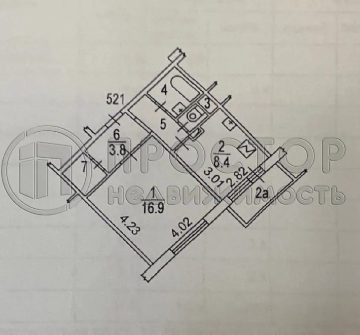 1-комнатная квартира, 39 м² - фото 26