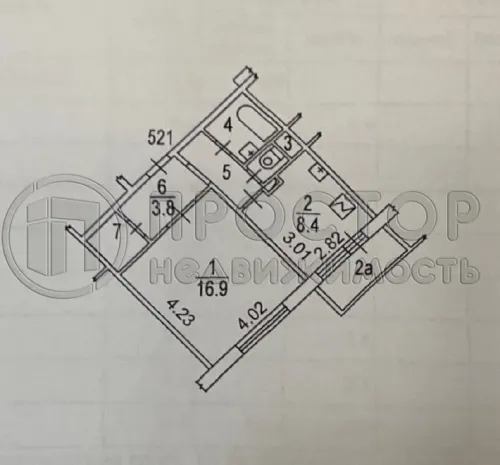 1-комнатная квартира, 37.8 м² - фото 26