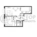 1-комнатная квартира, 36.6 м² - фото 11