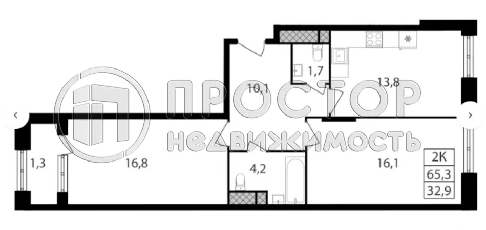 2-комнатная квартира, 64 м² - фото 7