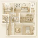 4-комнатная квартира, 80.6 м² - фото 35
