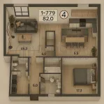 4-комнатная квартира, 80.6 м² - фото 36