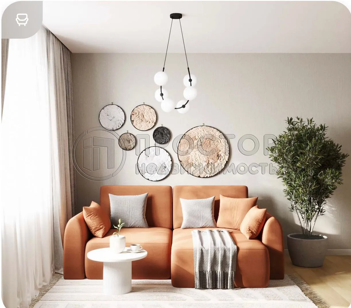 2-комнатная квартира, 51.15 м² - фото 2