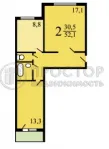 2-комнатная квартира, 52.5 м² - фото 11