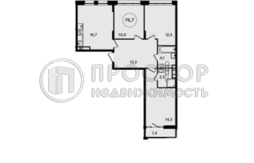 3-комнатная квартира, 77.8 м² - фото 27