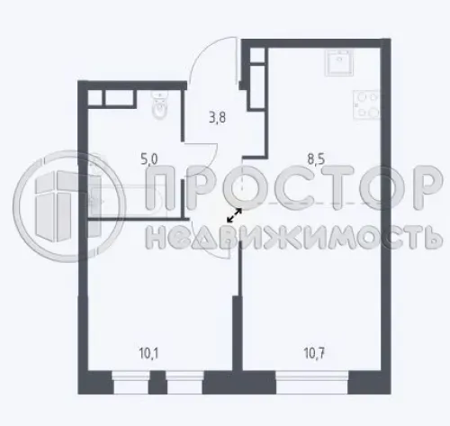 2-комнатная квартира, 38.1 м² - фото 5