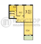 3-комнатная квартира, 60.2 м² - фото 31