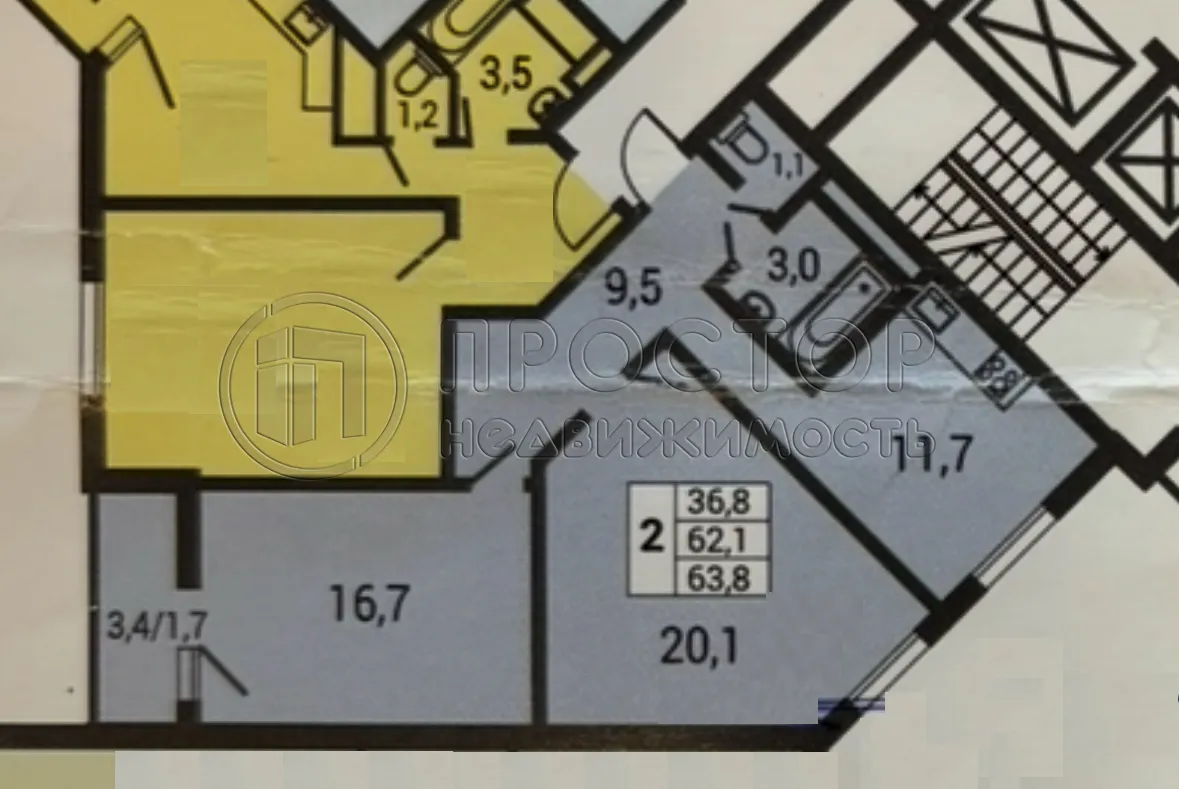 2-комнатная квартира, 62.1 м² - фото 25