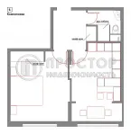 1-комнатная квартира, 43.7 м² - фото 56