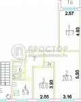3-комнатная квартира, 58.3 м² - фото 33