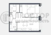 1-комнатная квартира, 37.2 м² - фото 11