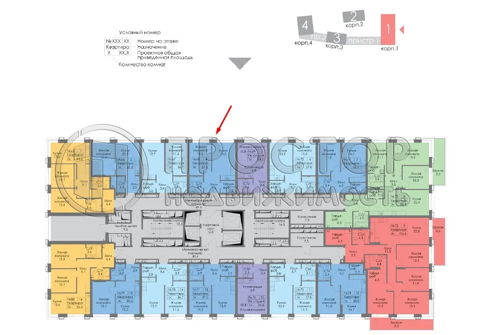 1-комнатная квартира, 37.2 м² - фото 2