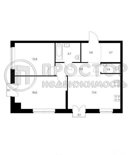 2-комнатная квартира, 65 м² - фото 5