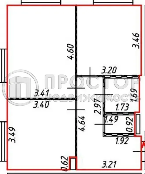 2-комнатная квартира, 52 м² - фото 3