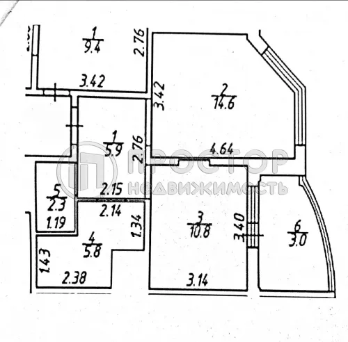 1-комнатная квартира, 41 м² - фото 45