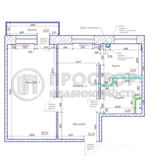 2-комнатная квартира, 43.2 м² - фото 17