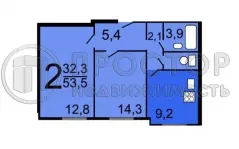 1-комнатная квартира, 53.5 м² - фото 59