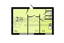 2-комнатная квартира, 51.3 м² - фото 31