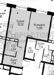 1-комнатная квартира, 36.28 м² - фото 13
