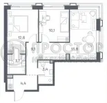 2-комнатная квартира, 57.1 м² - фото 10