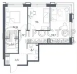 2-комнатная квартира, 57.1 м² - фото 17
