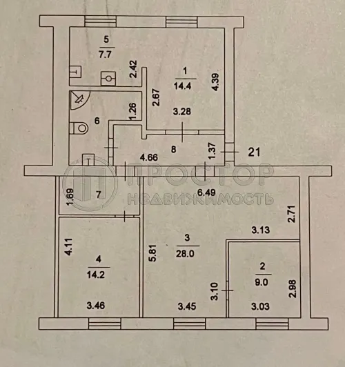 4-комнатная квартира, 92.9 м² - фото 27