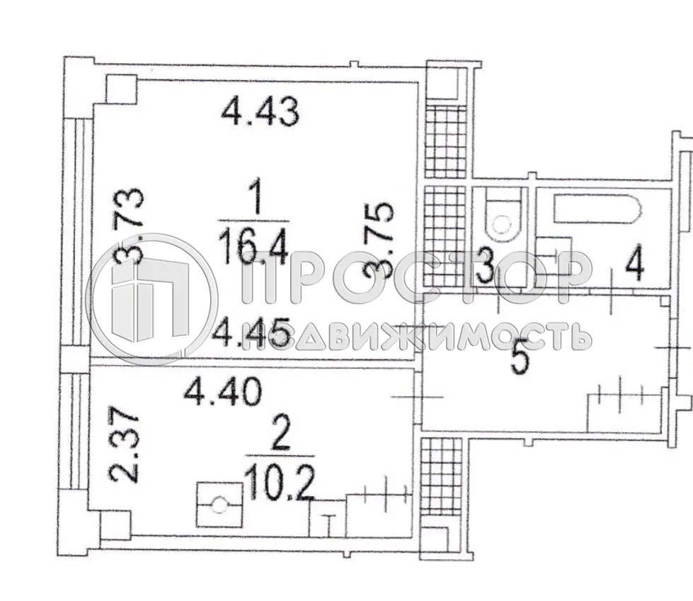 1-комнатная квартира, 36 м² - фото 28