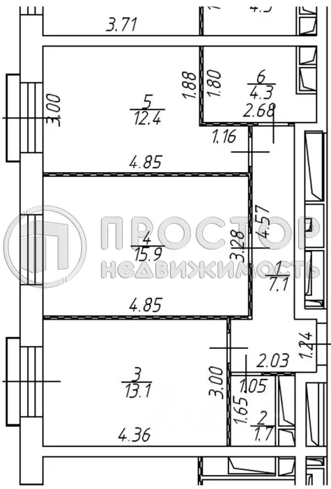 2-комнатная квартира, 54.5 м² - фото 30