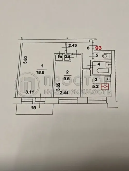 2-комнатная квартира, 42 м² - фото 22