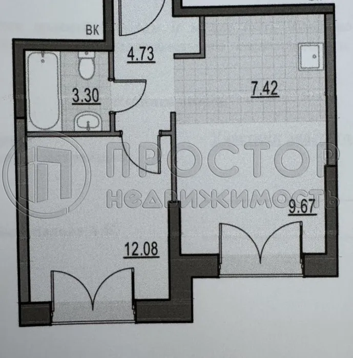 1-комнатная квартира, 37.6 м² - фото 6