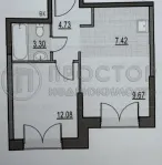 1-комнатная квартира, 37.6 м² - фото 11