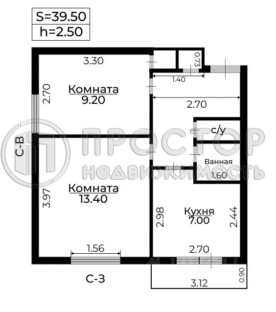 1-комнатная квартира, 37.9 м² - фото 24