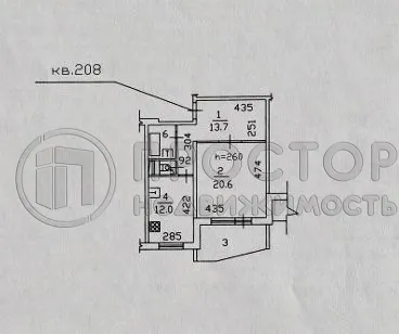 1-комнатная квартира, 54.6 м² - фото 26
