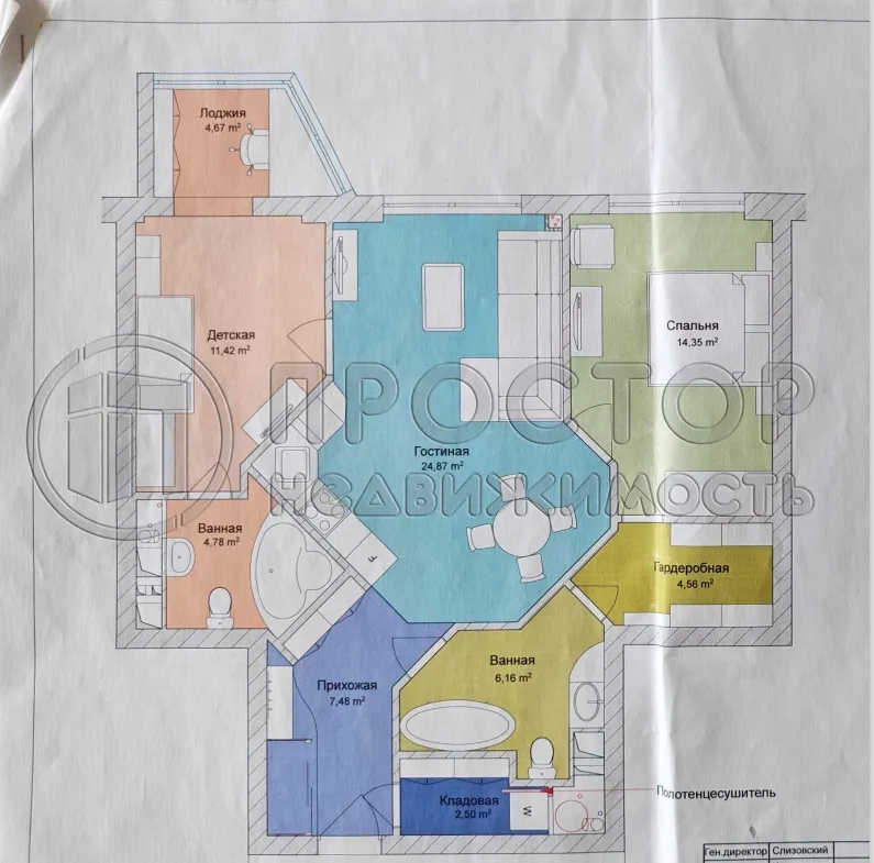 3-комнатная квартира, 82.2 м² - фото 22