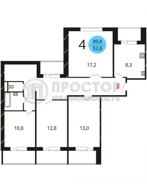 4-комнатная квартира, 89.8 м² - фото 33