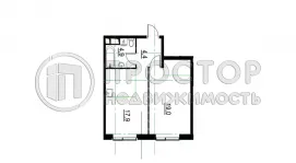 1-комнатная квартира, 46.2 м² - фото 16