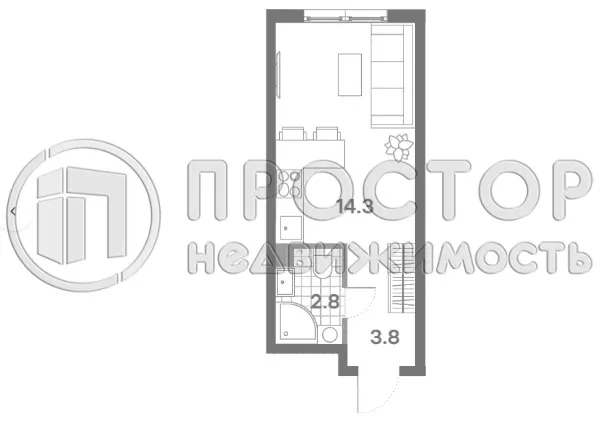 Студия, 20.9 м² - фото 5