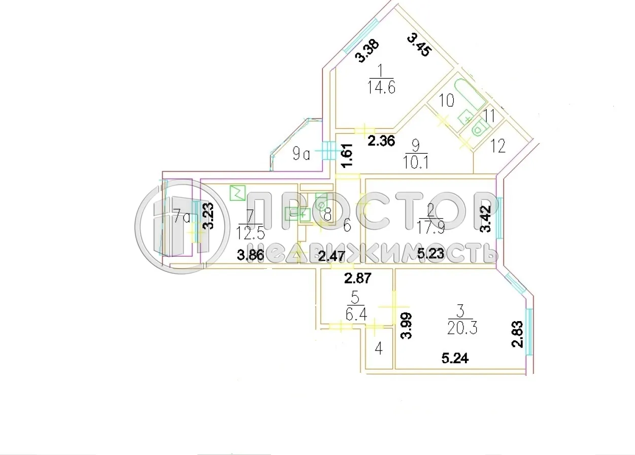 3-комнатная квартира, 97.2 м² - фото 14
