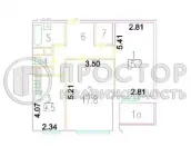 2-комнатная квартира, 58.2 м² - фото 33