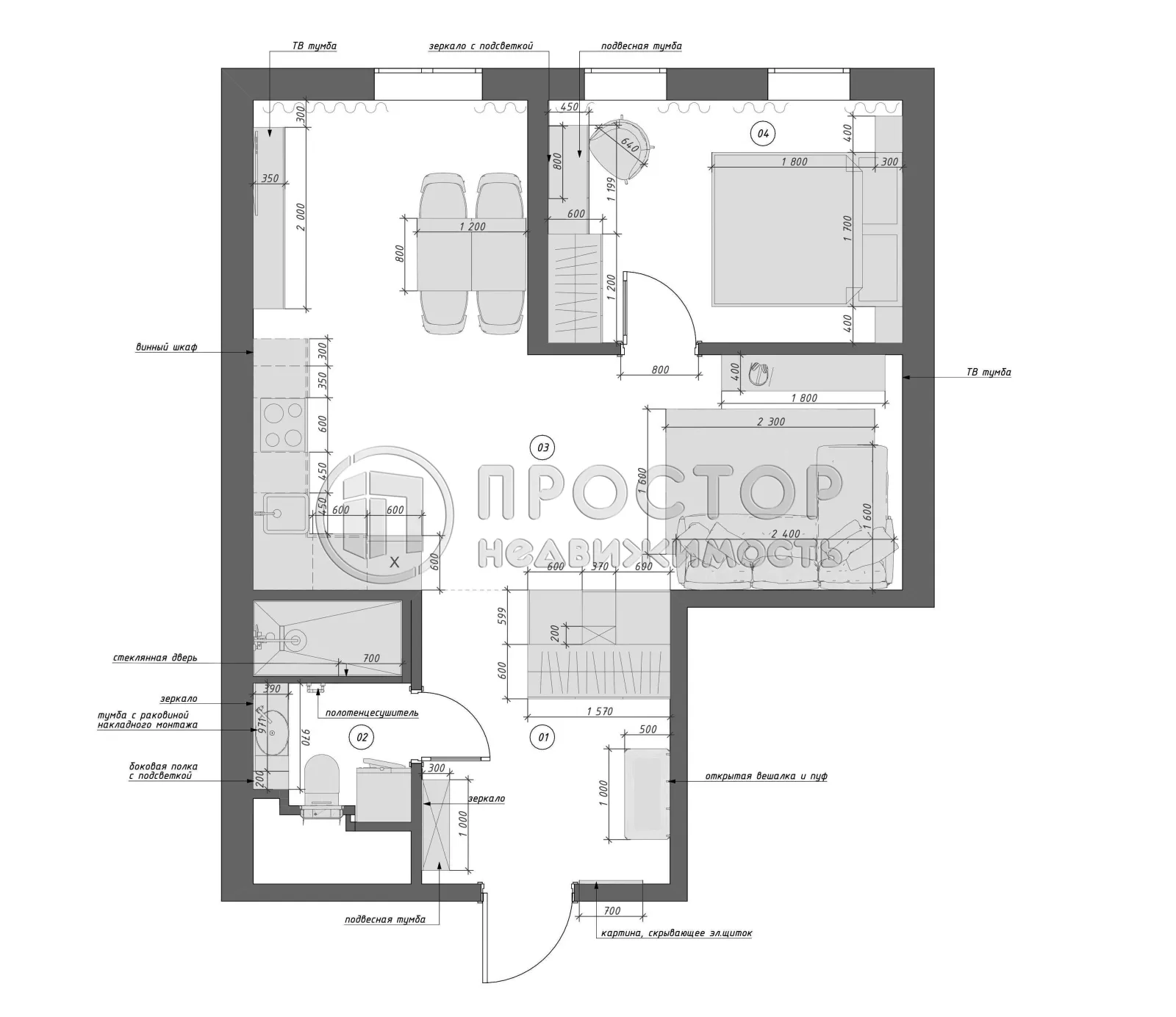 2-комнатная квартира, 52.3 м² - фото 32
