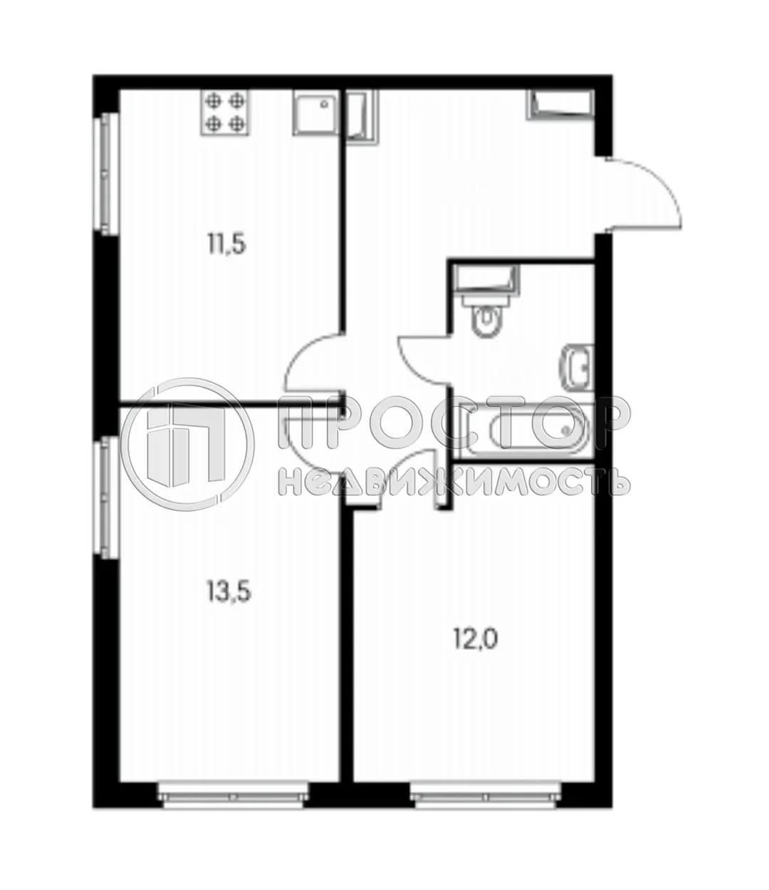 2-комнатная квартира, 54.5 м² - фото 25