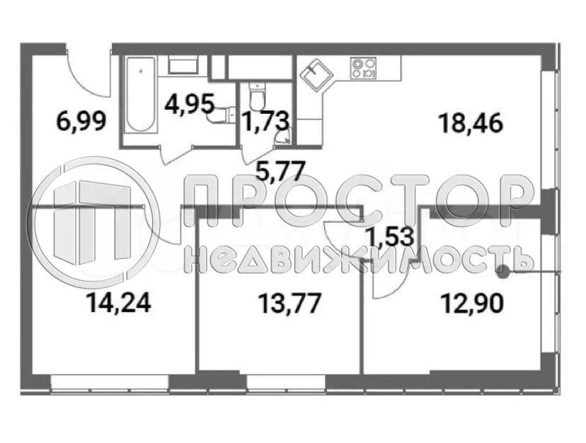 3-комнатная квартира, 82 м² - фото 8