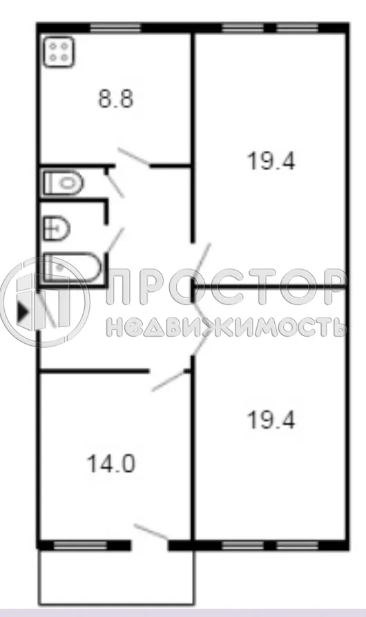 3-комнатная квартира, 79.7 м² - фото 24