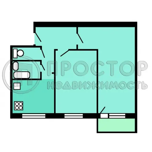 2-комнатная квартира, 42.5 м² - фото 11